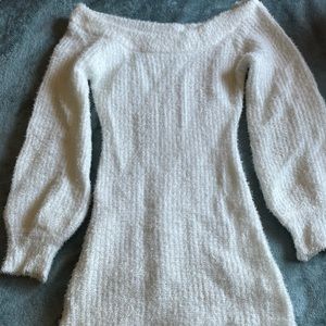 White sweater dress